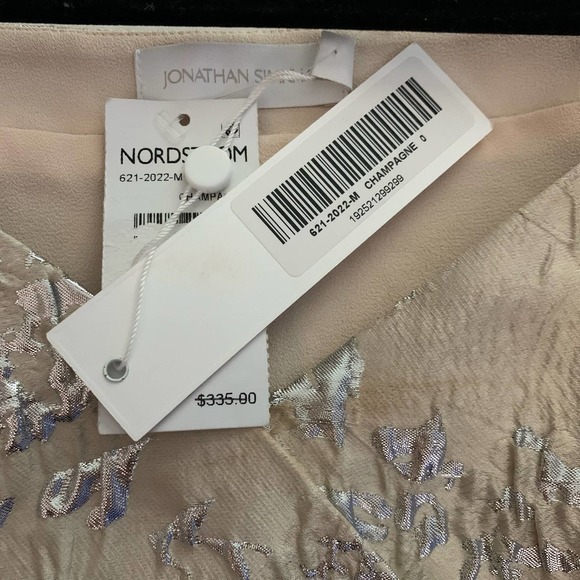 JONATHAN SIMKHAI Taylor Metallic Champagne Matelassé Puff Sleeve Wrap Top - NWT - Picture 11 of 11